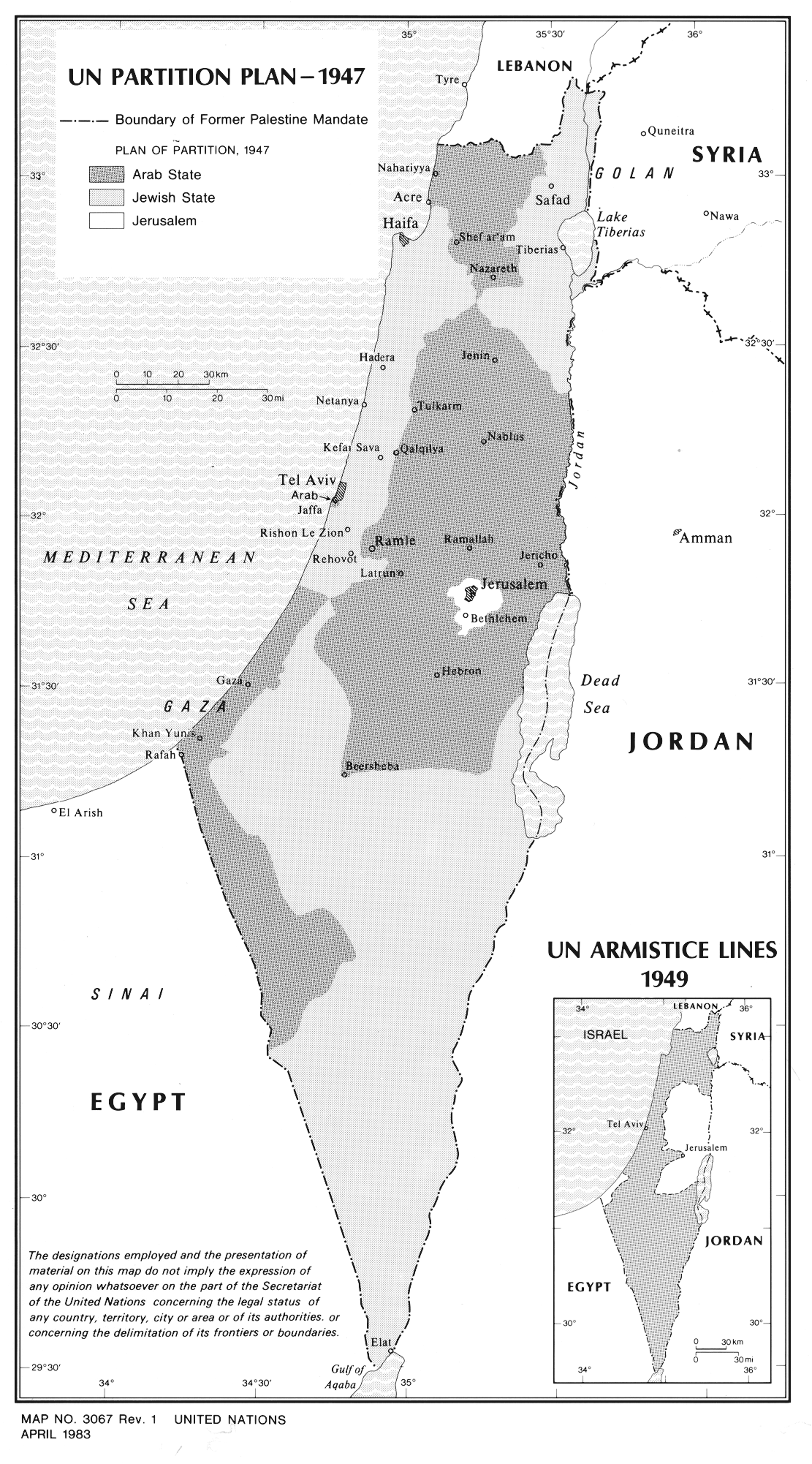 United Nations Partition Plan. Publication date: November 29, 1947.