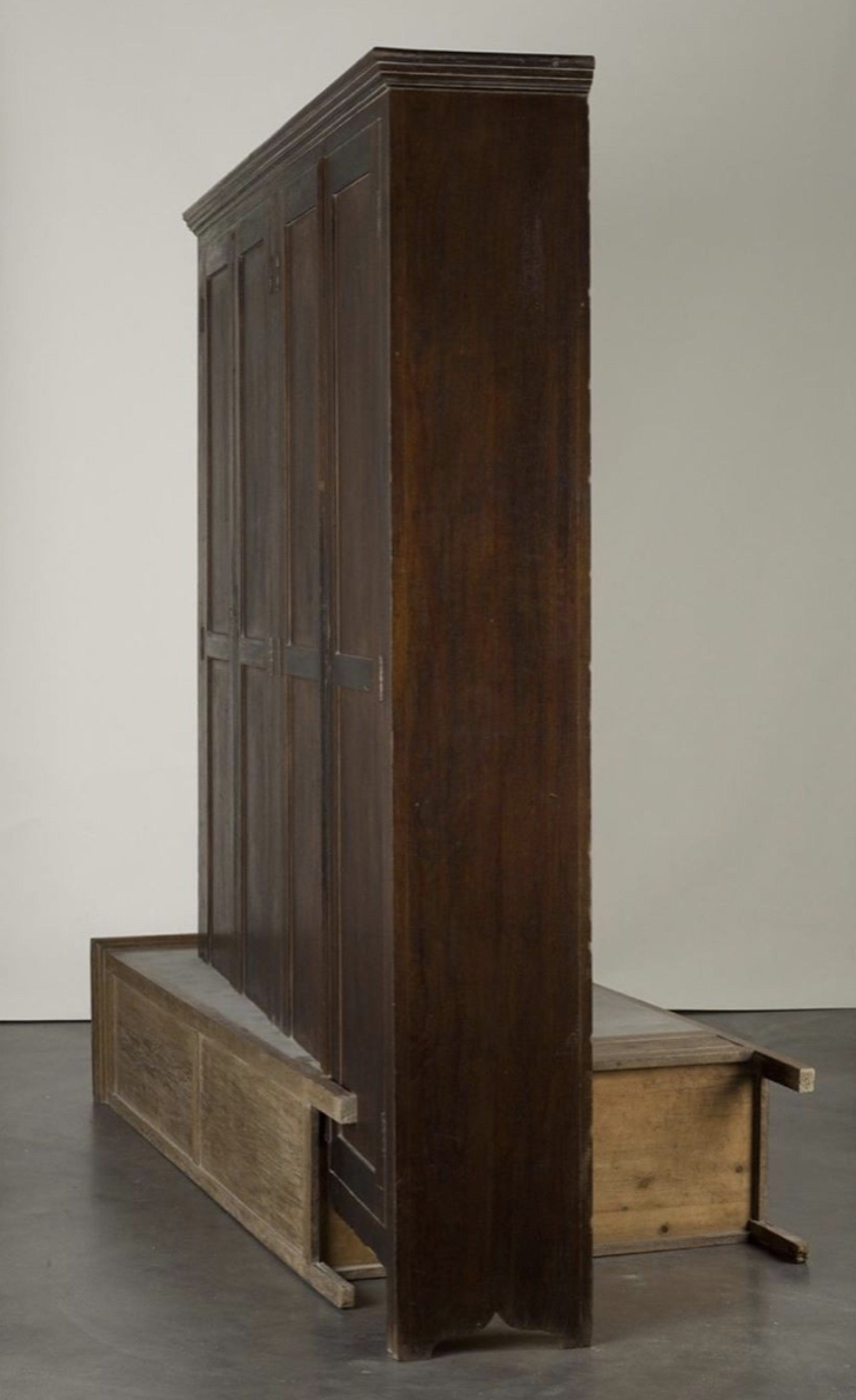 Doris Salcedo Untitled, 2008 (wooden armoire, wooden cabinet, concrete, and steel)