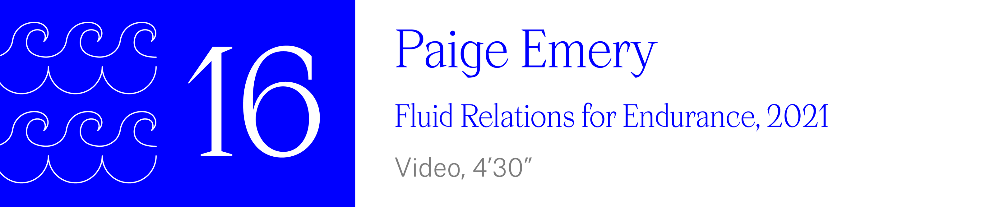 The Wave (16) - Paige Emery - Fluid Relations for Endurance, 2021. Video, 4 minutes, 30 seconds.