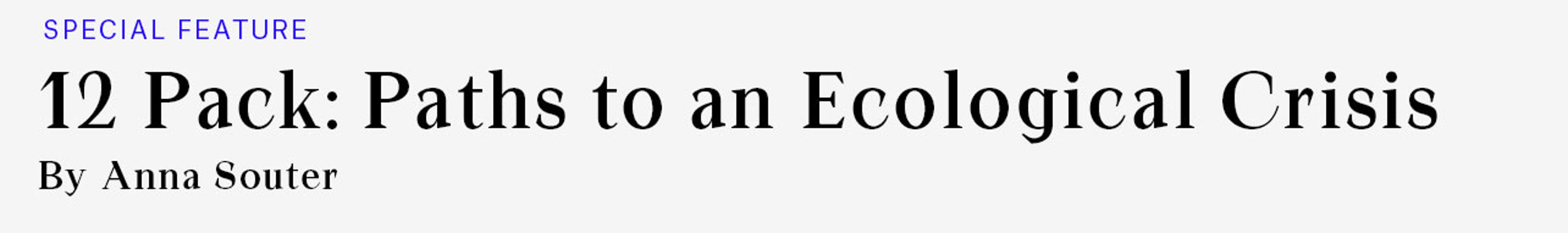 Special Feature, 12 Pack: Paths to an Ecological Crisis, by Anna Souter