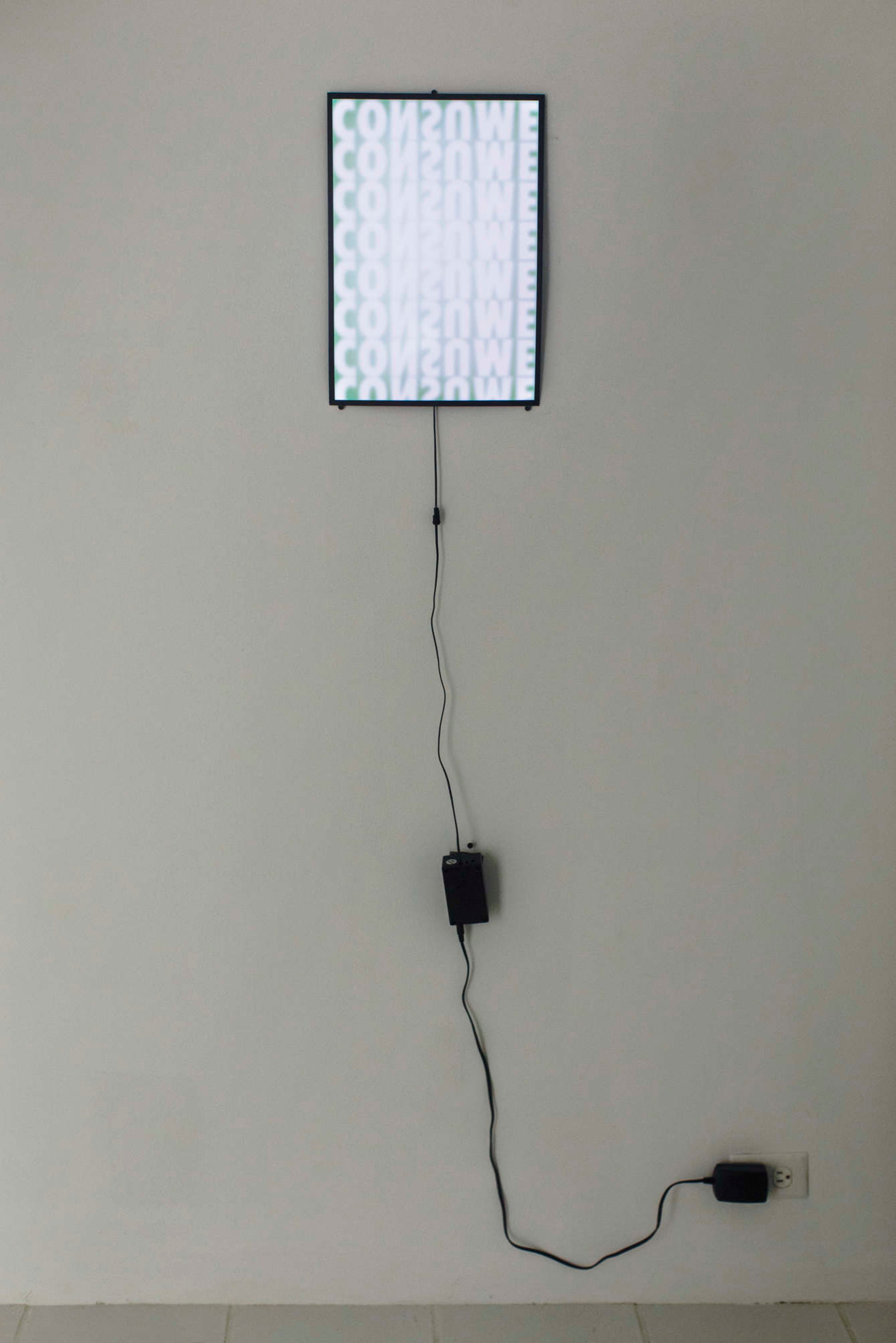 Electroluminescent LED panel with the word