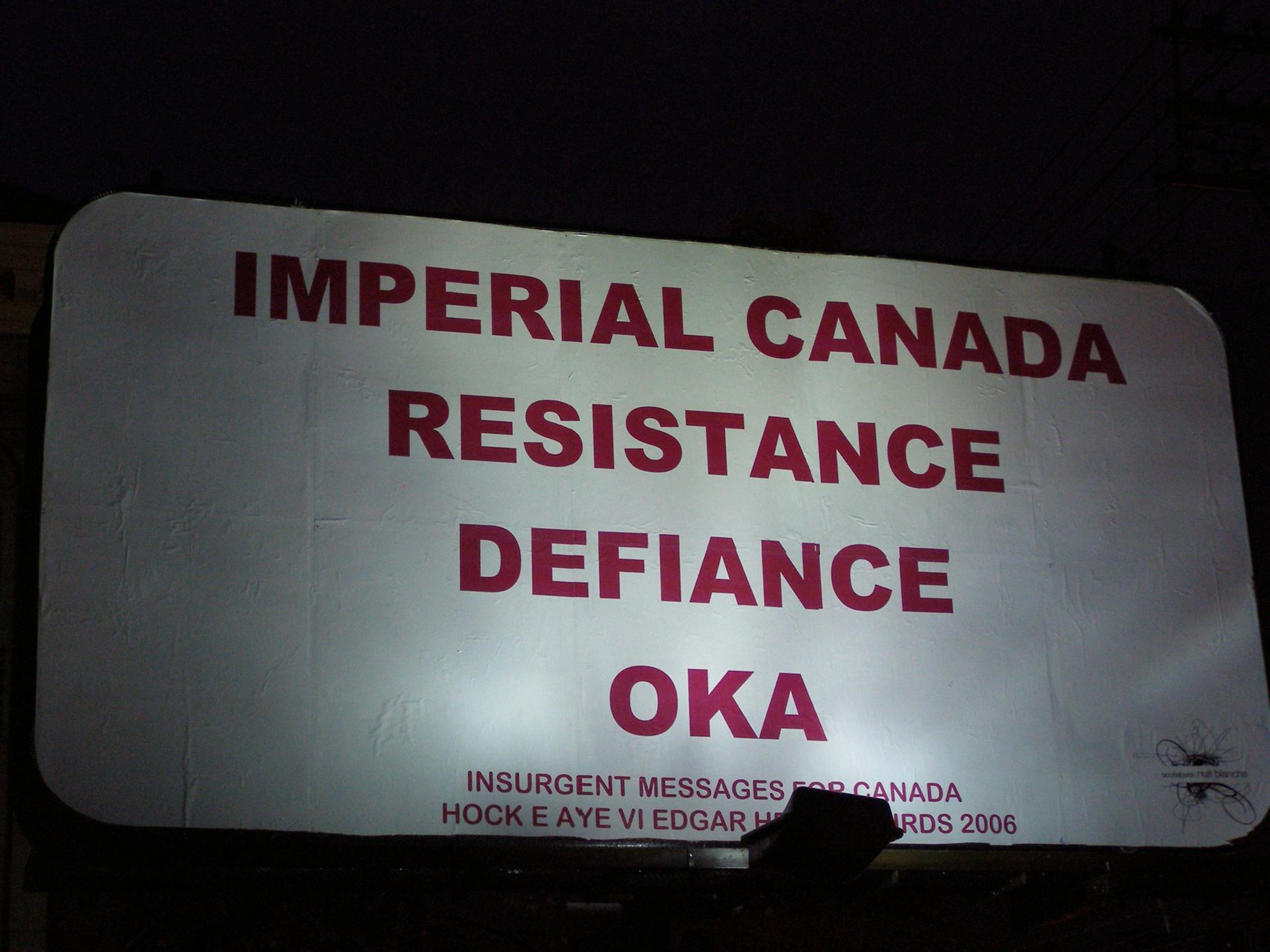 On a billboard: