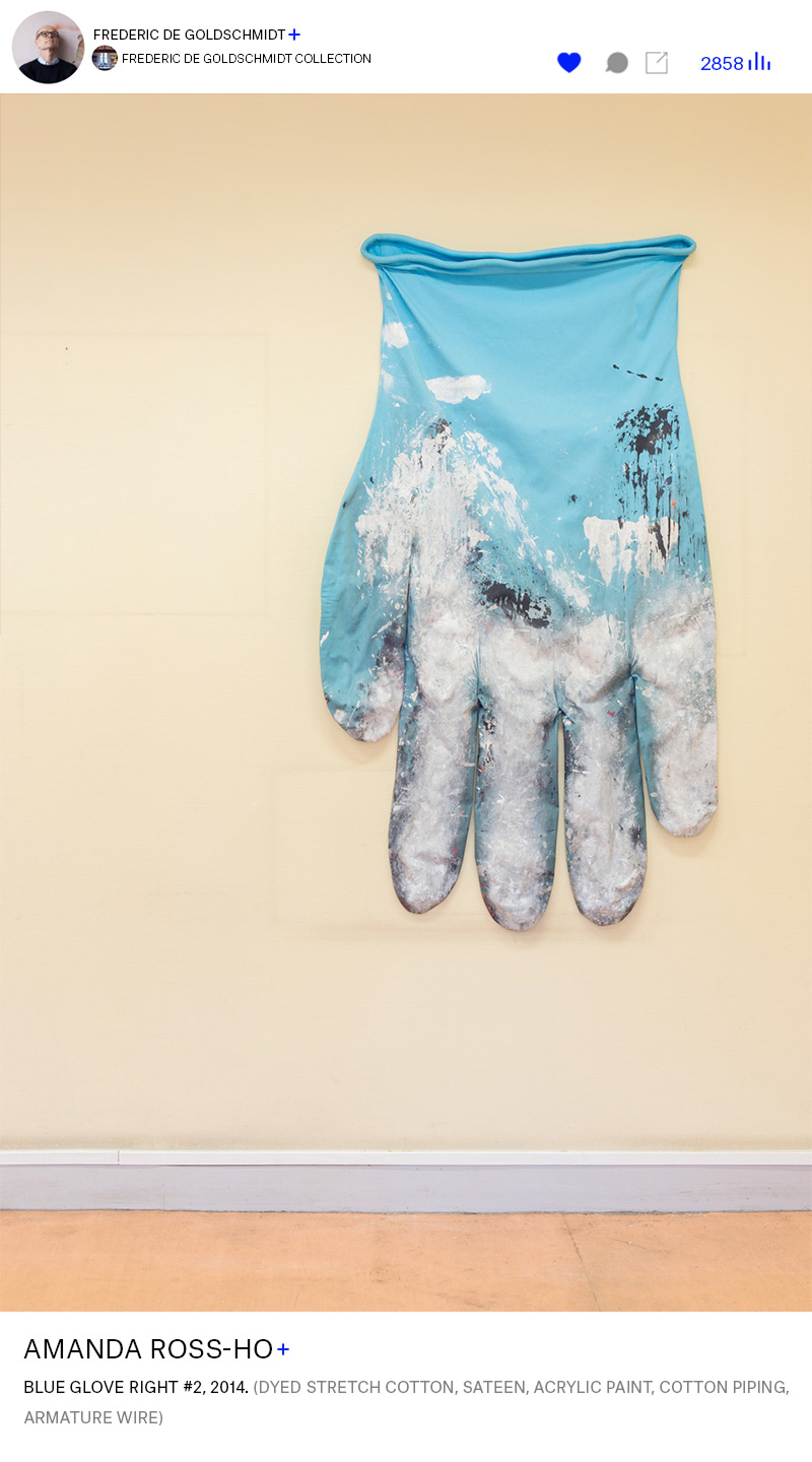 Amanda Ross-Ho - Blue Glove Right #2, 2014 on Frederic de Goldschmidt Collection, on Collecteurs