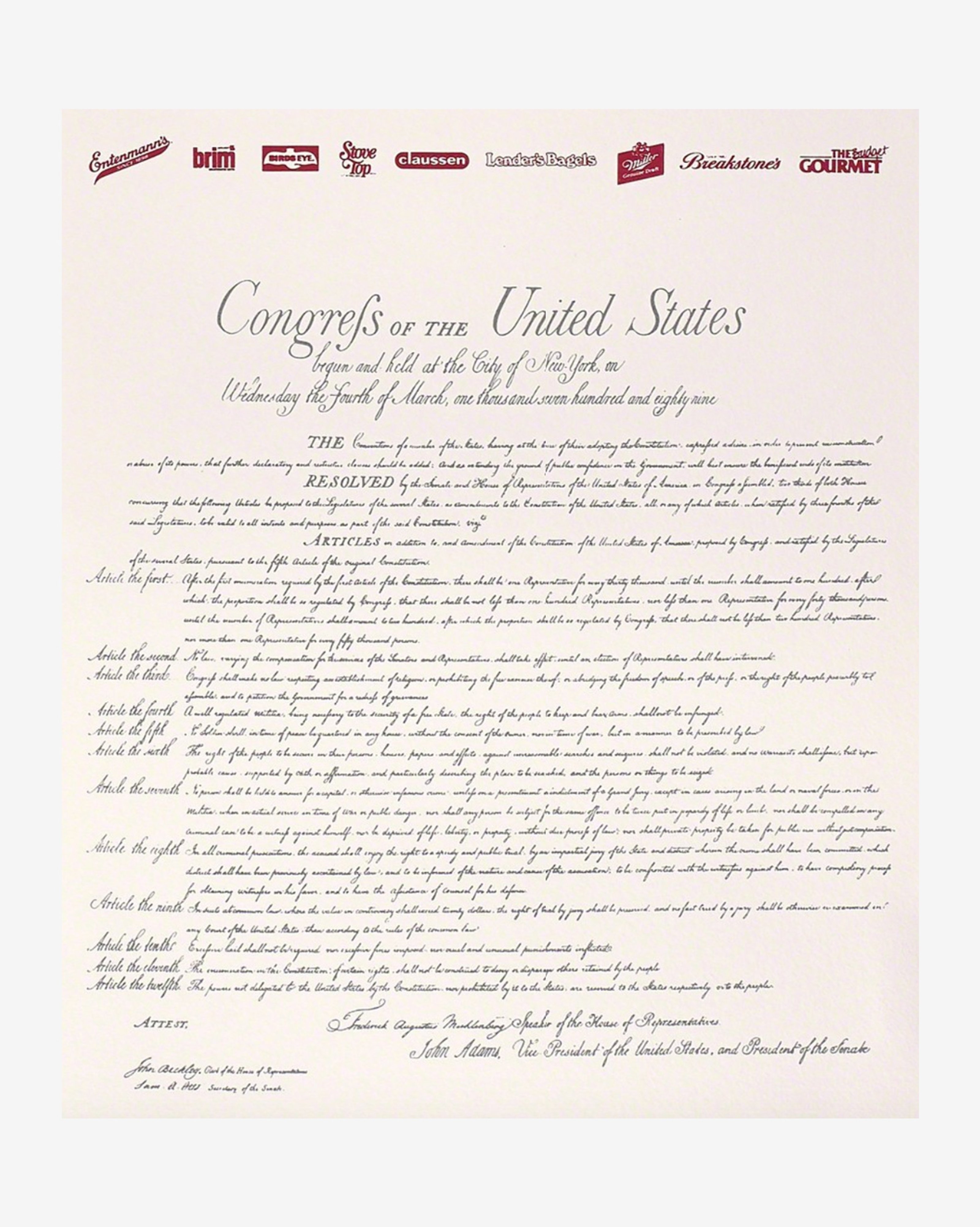 An old agreement from United States with italic hand writing