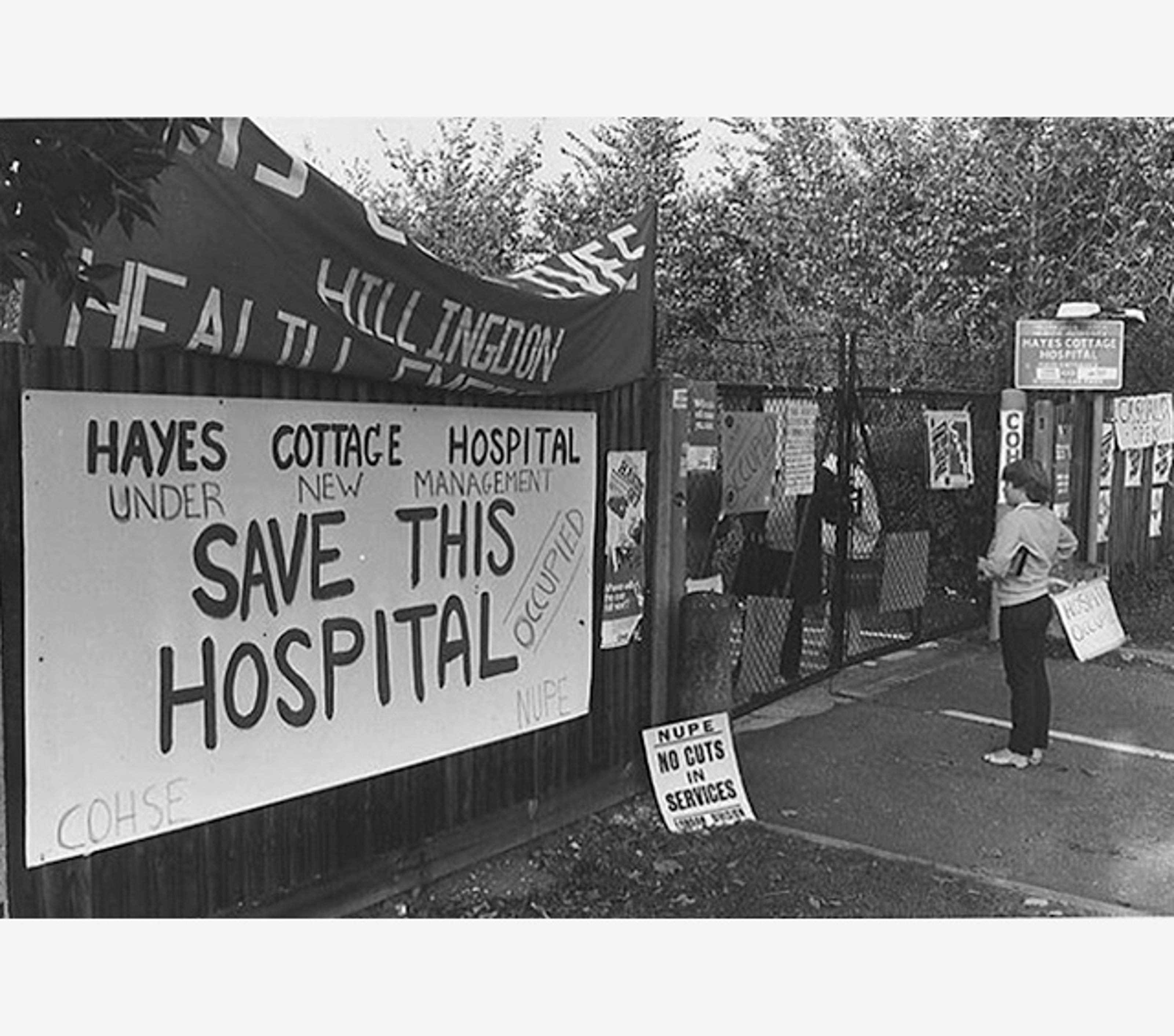 Black and white photograph of Hayes cottage hospital occupation